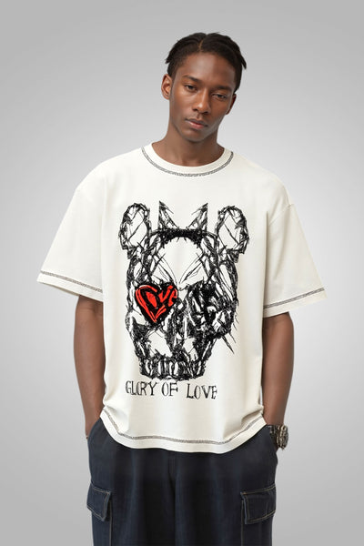 Glory of love oversized cool white tee