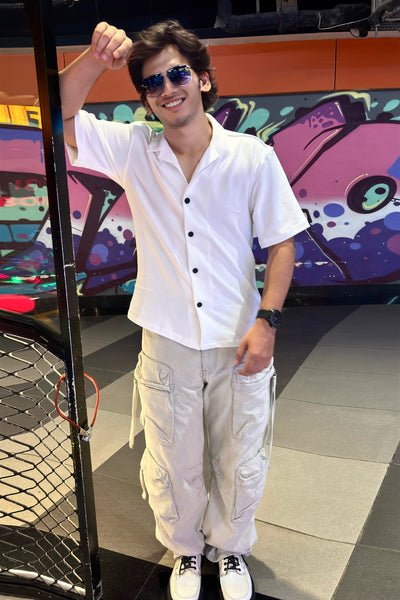 White Club Wear Corduroy Shirt