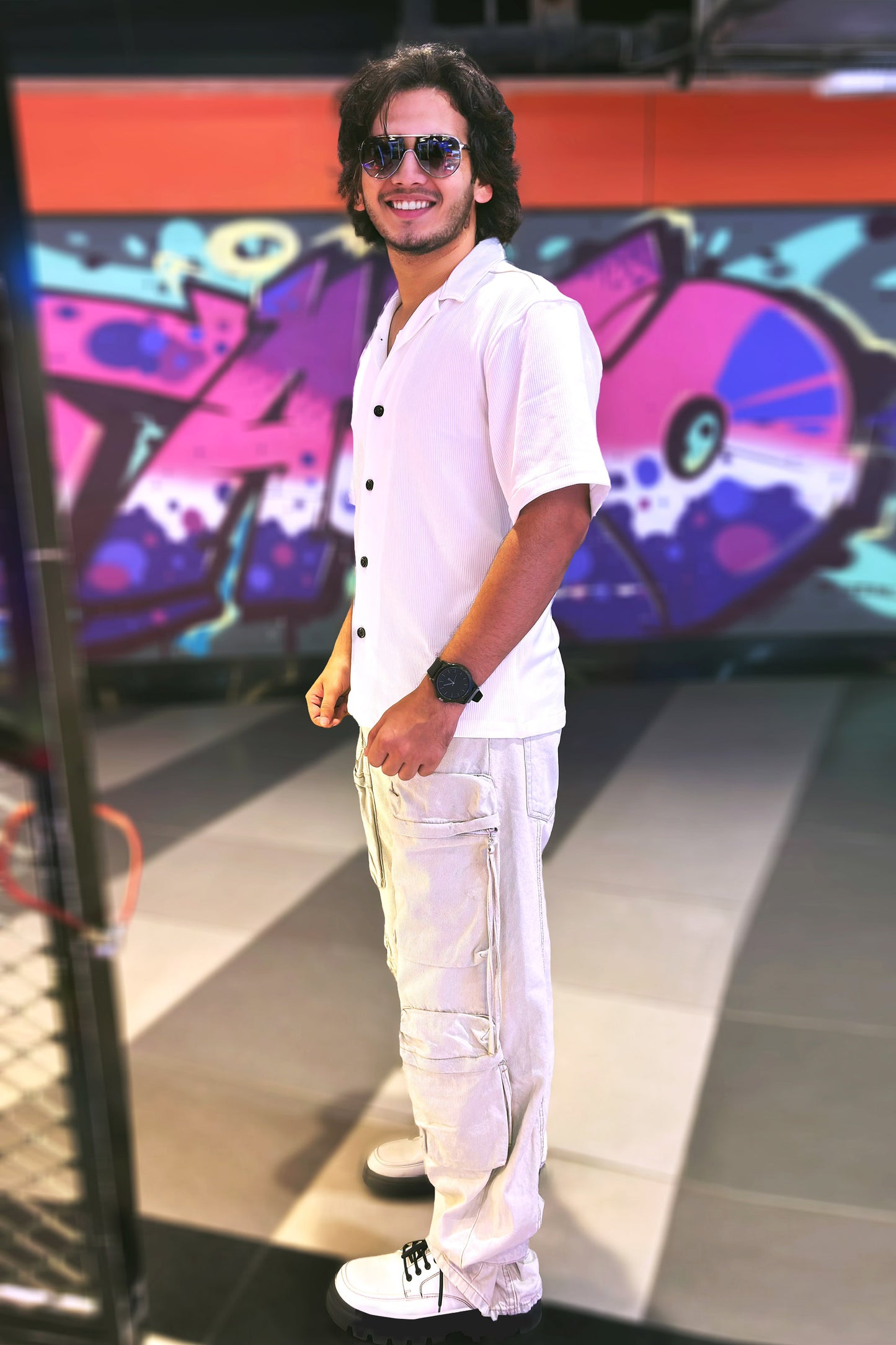White Club Wear Corduroy Shirt