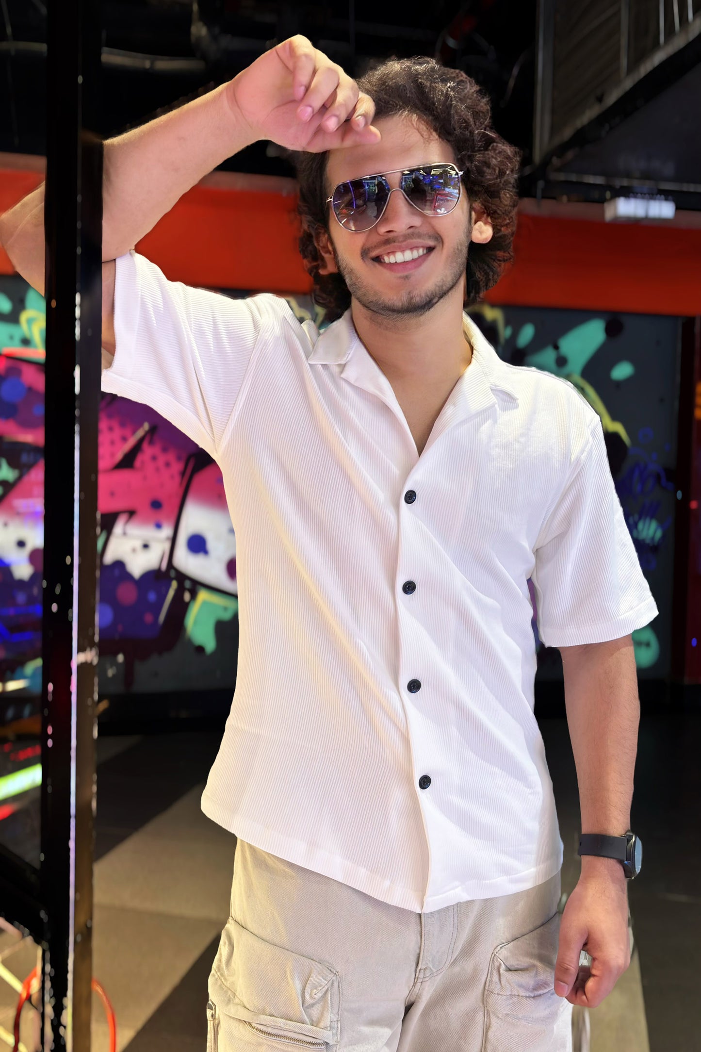 White Club Wear Corduroy Shirt