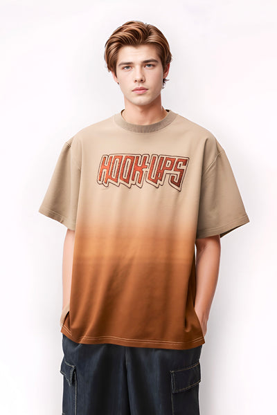 Spray print + embroidery crop tee