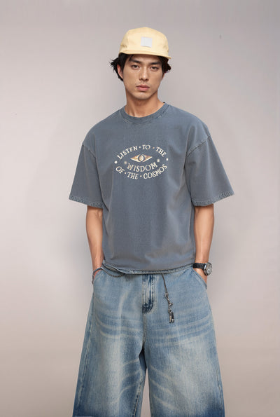 3D Eye Stone washed boxy fit