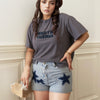 3D Embroidery washed-effect boxy fit t-shirt