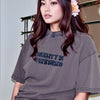 3D Embroidery washed-effect boxy fit t-shirt