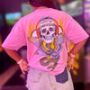 Pink stone washed unisex tee