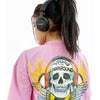 Pink stone washed unisex tee