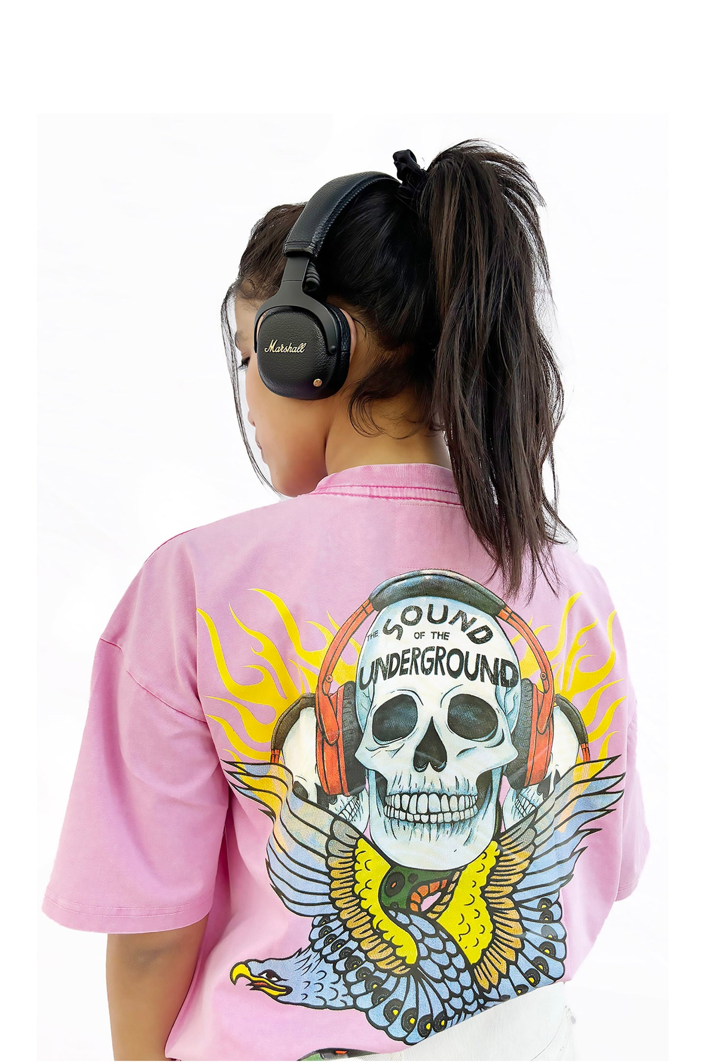 Pink stone washed unisex tee