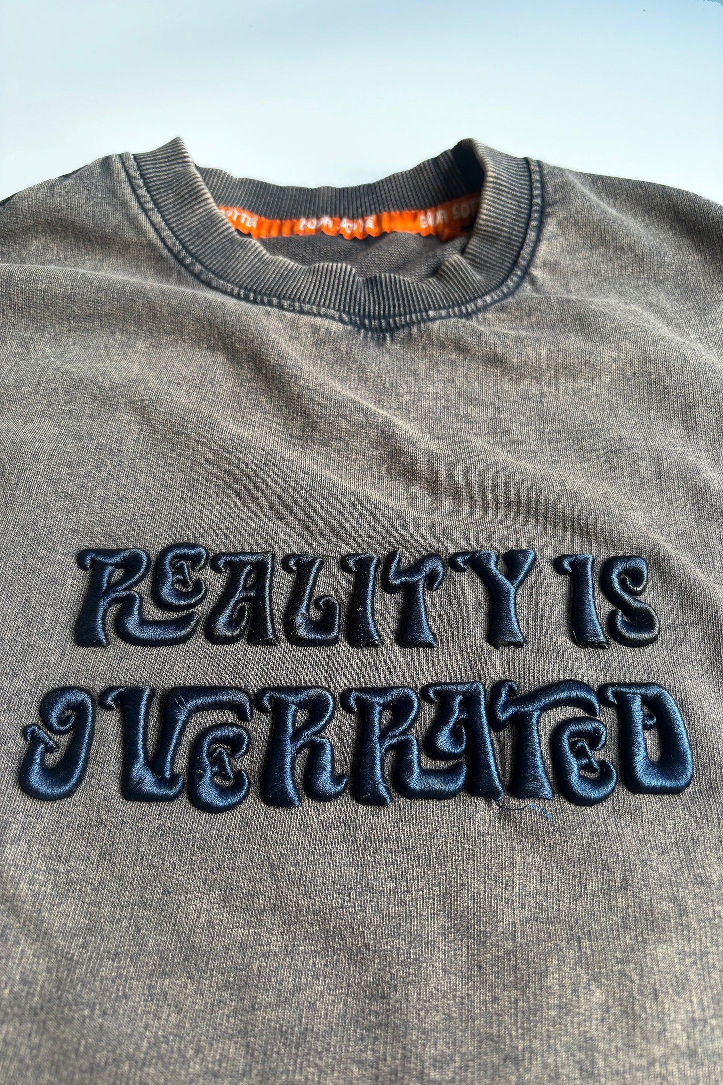 3D Embroidery washed-effect boxy fit t-shirt