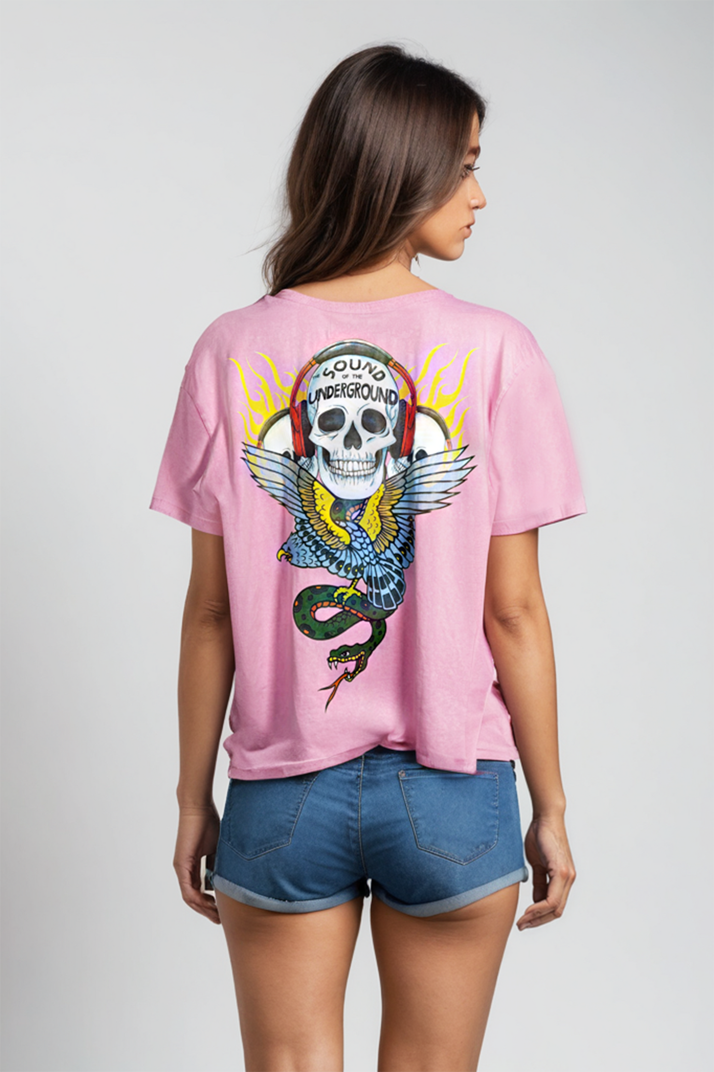 Pink stone washed unisex tee