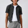 Black Washed Chalk-effect Stone Washed Corduroy Shirt